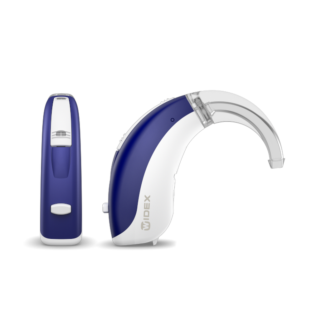 2010 Widex BB2BTE312 Double DeepBlue White Hearing aid Shadow