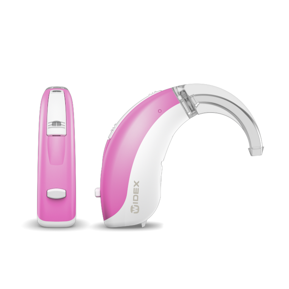 2010 Widex BB2BTE312 Double ShockingPink White Hearing aid Shadow